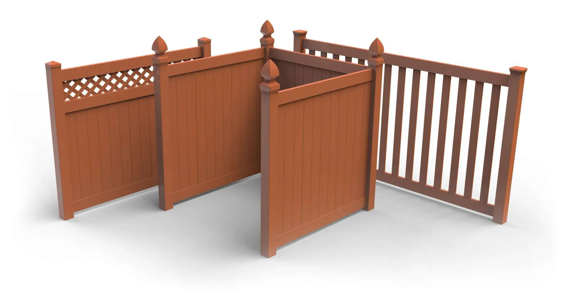 A wooden fence with a gate and planter.