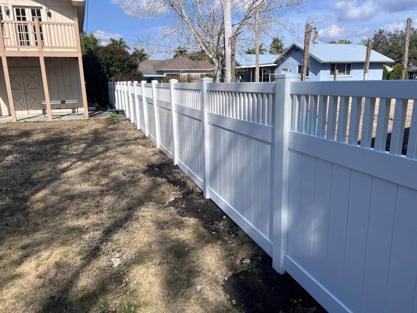 White PVC Privacy Fence