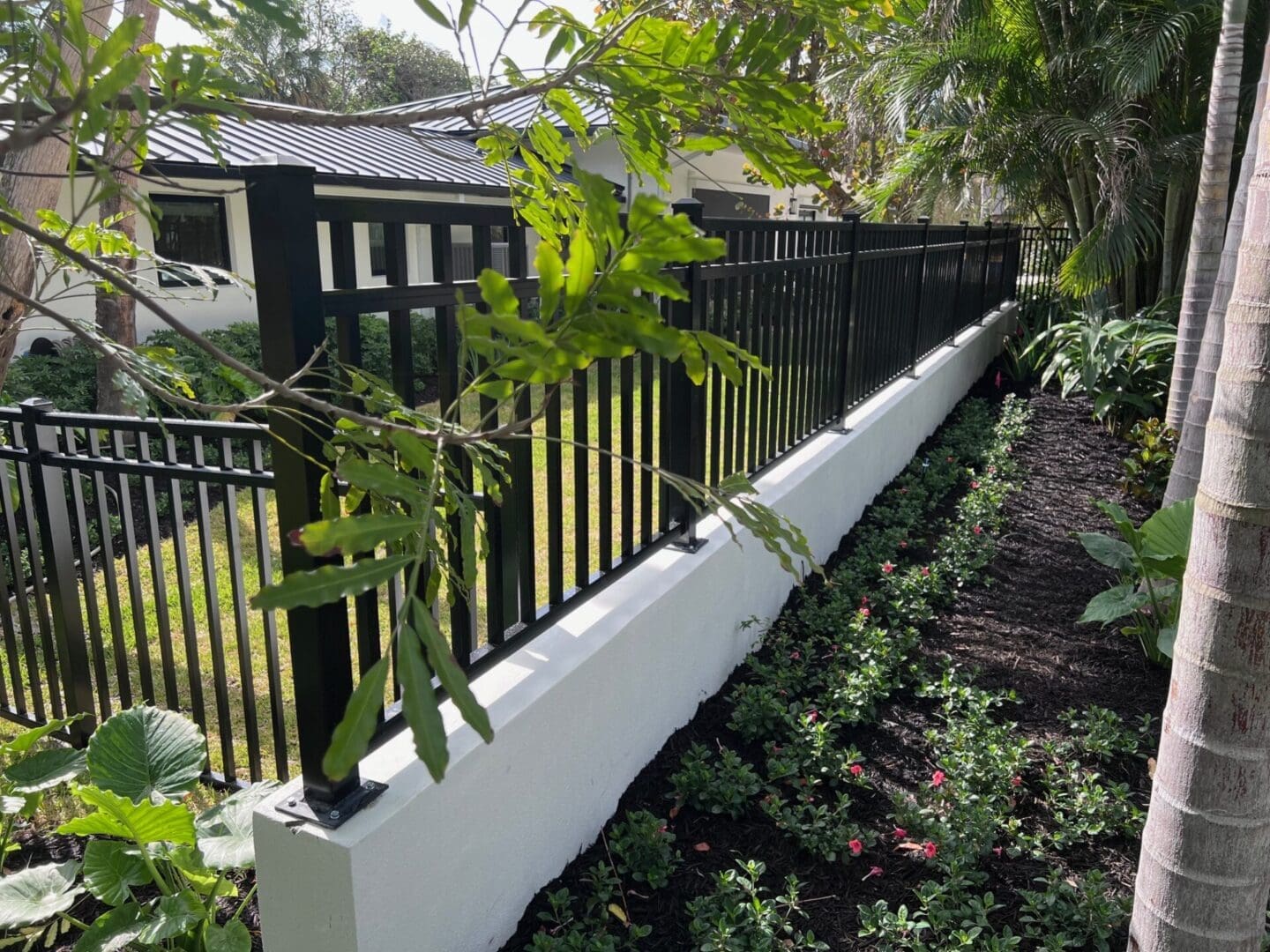 Black Aluminum residential fence