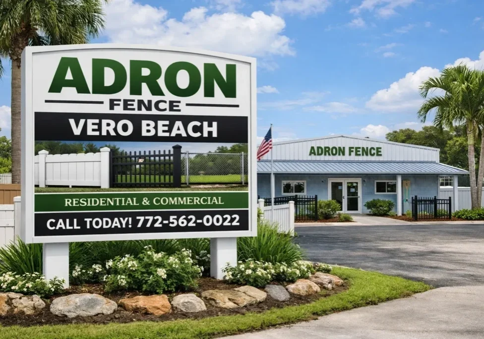 Adron Fence office and sign in Vero Beach