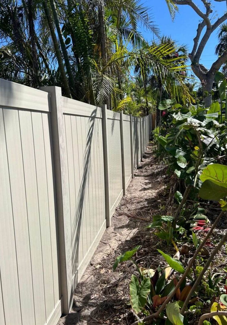 Tan PVC Privacy Fence